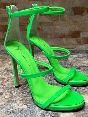 Giuseppe Zanotti 120mm Harmony Heels Green Patent Leather